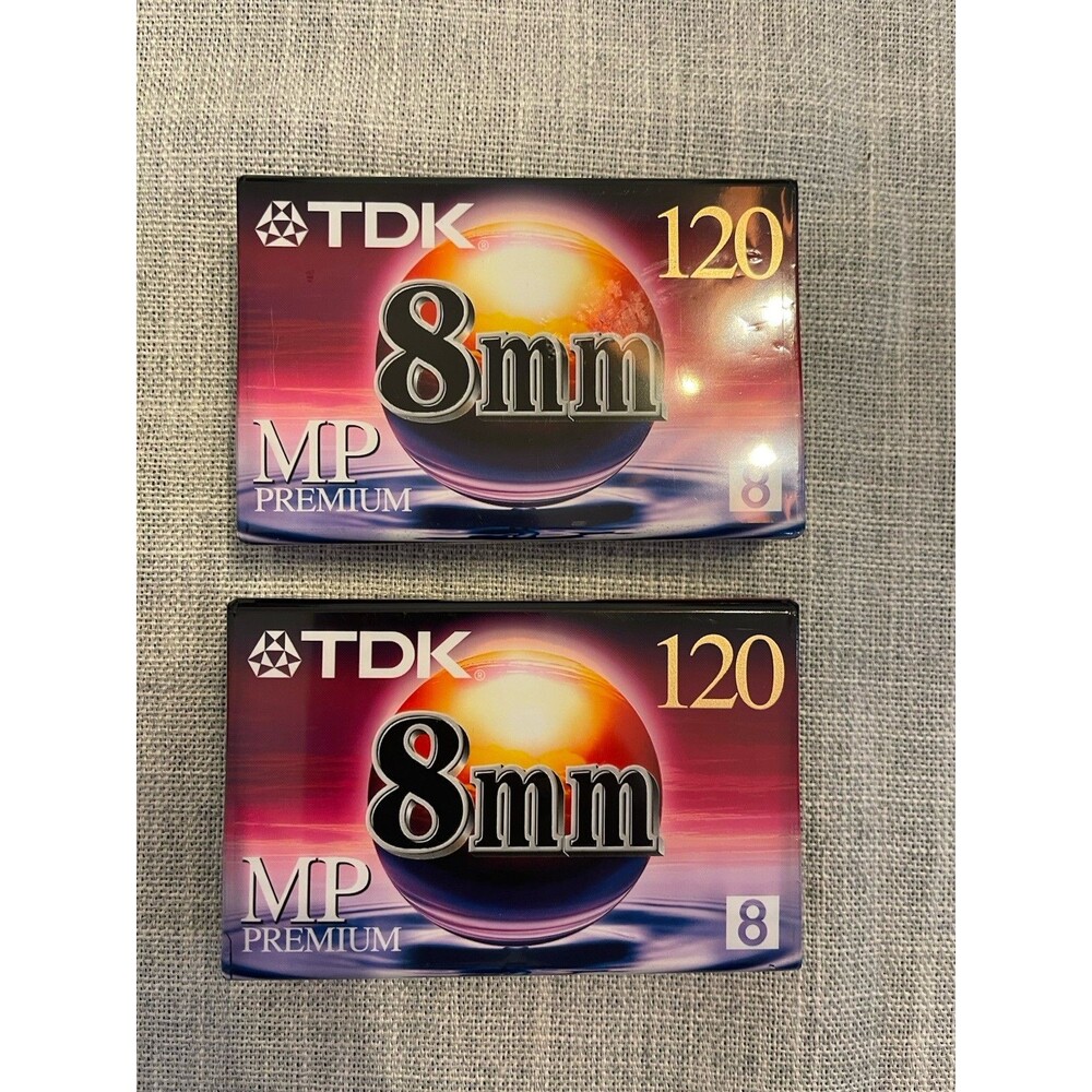 NEW Lot of 2 TDK 8mm 120 MP Premium 120 Videocassette Tapes